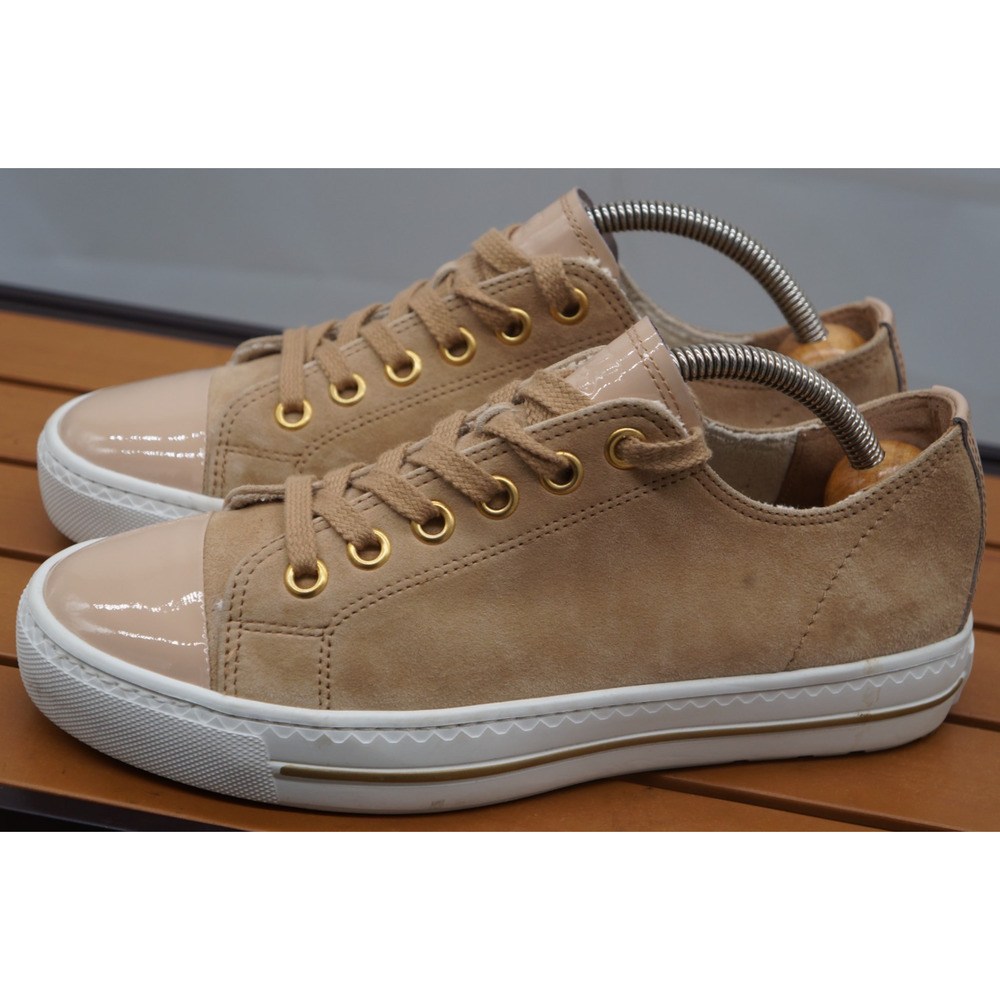 $470 Paul Green Sophie Sneakers Sahara Dakar low top NUBUCK PATENT 8.5 US - Picture 6 of 12